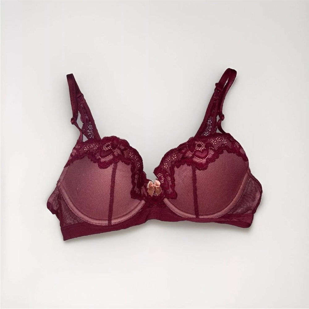 Adore Me Burgundy Lace Bra